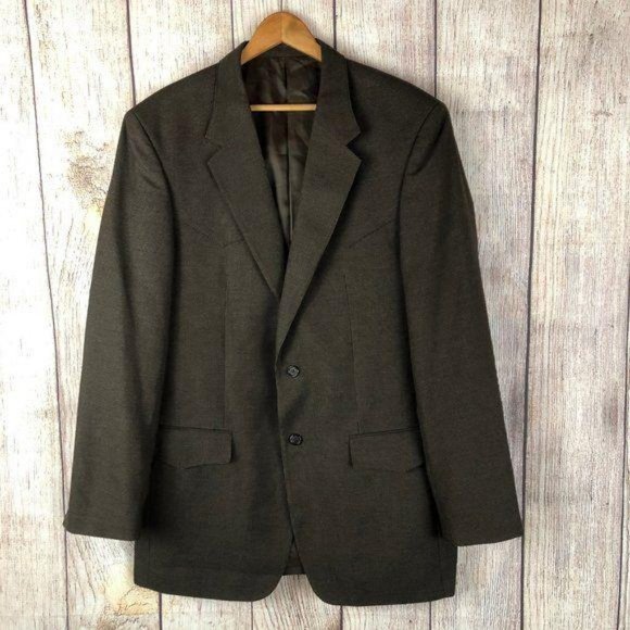 Bar W S Other - Bar W S Brown Western Suit Blazer Jacket Sz 44XL